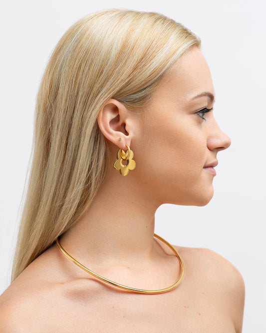 Pendientes Flor acero