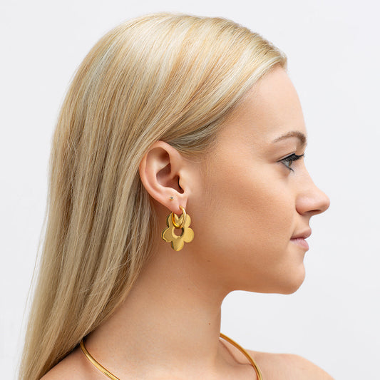 Pendientes Flor acero