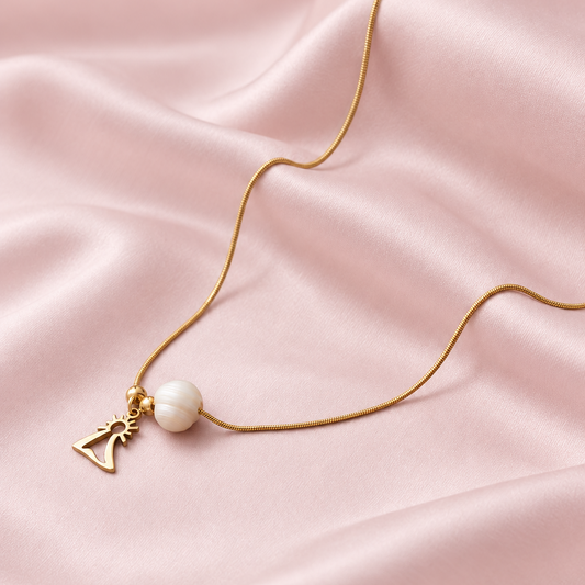 COLLAR CADENA VIRGEN PERLA