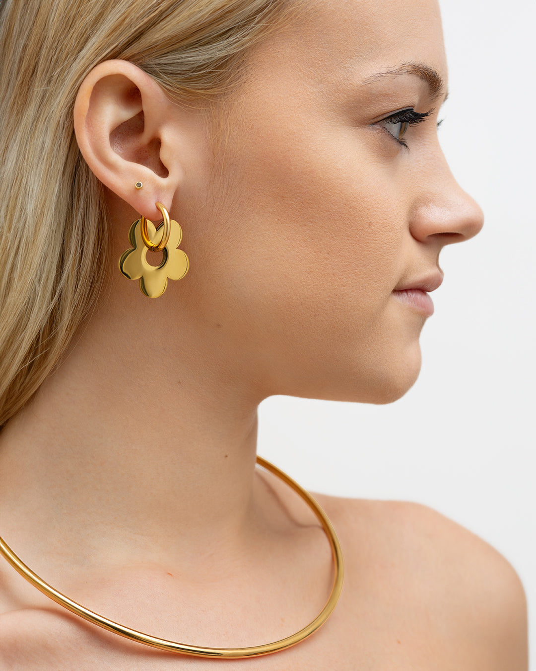 Pendientes Flor acero