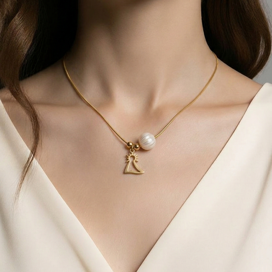 Collar cadena Virgen perla