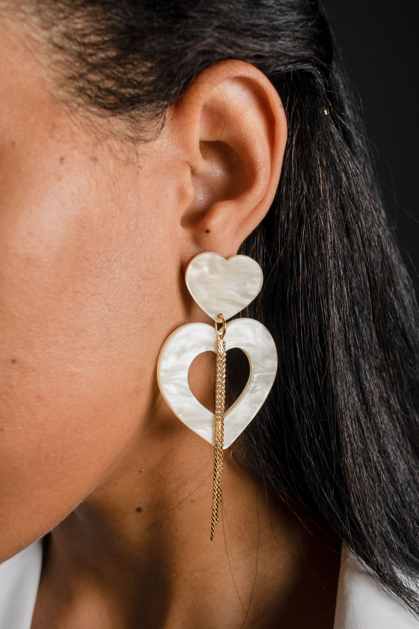 Pendientes Corazón Marmol