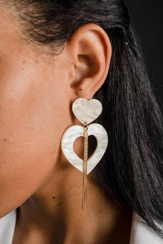 Pendientes Corazón Marmol