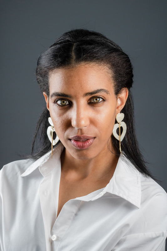 Pendientes Corazón Marmol