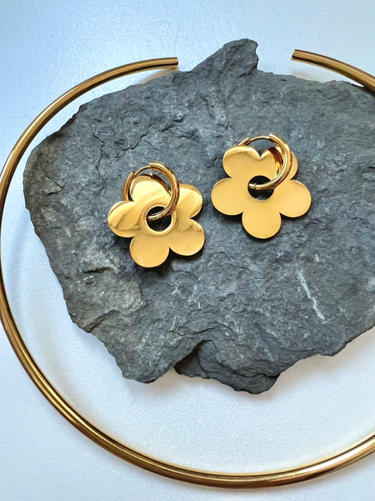 Pendientes Flor acero