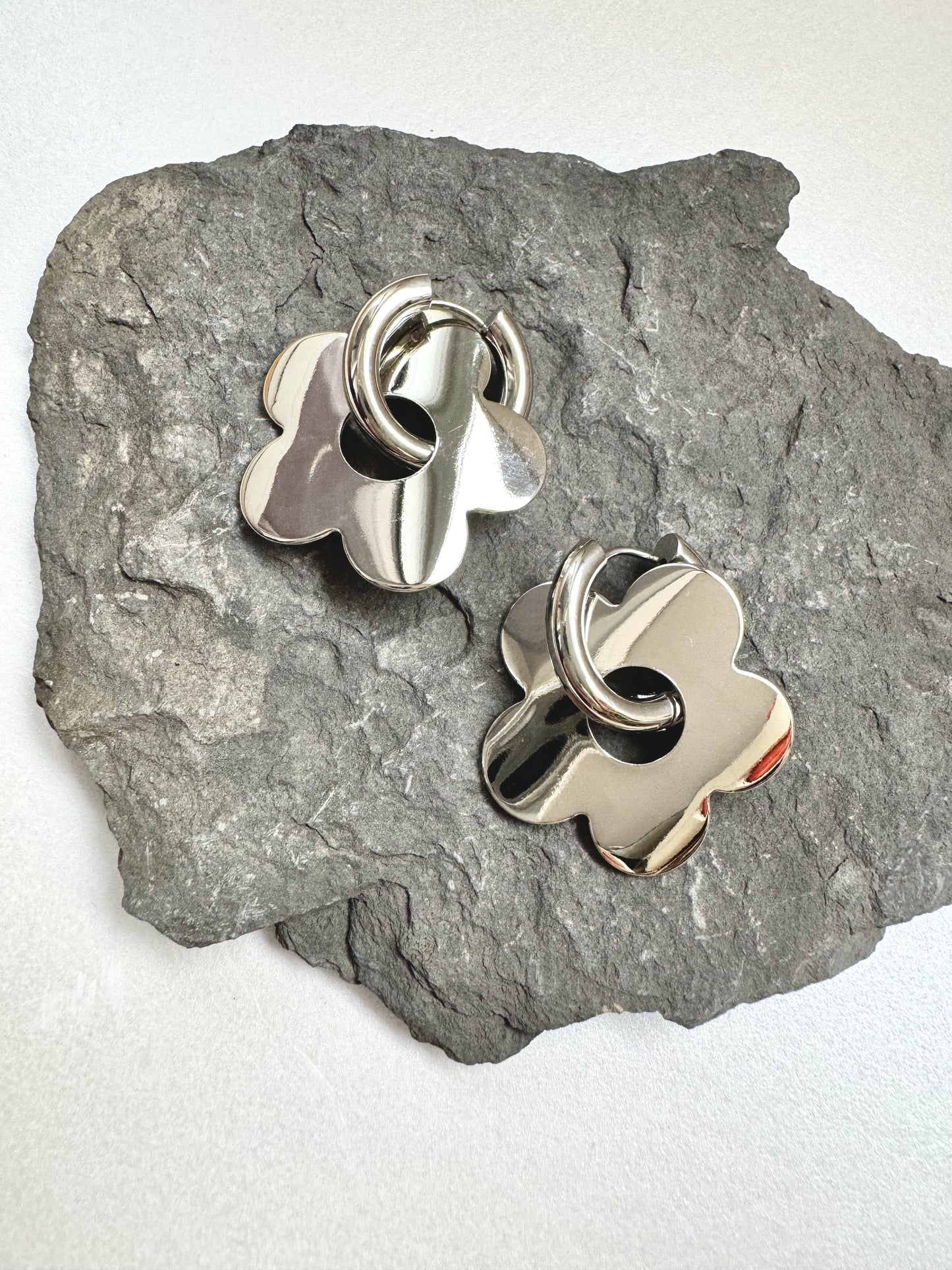 Pendientes Flor acero