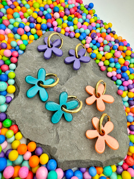 Pendientes Flor acetato