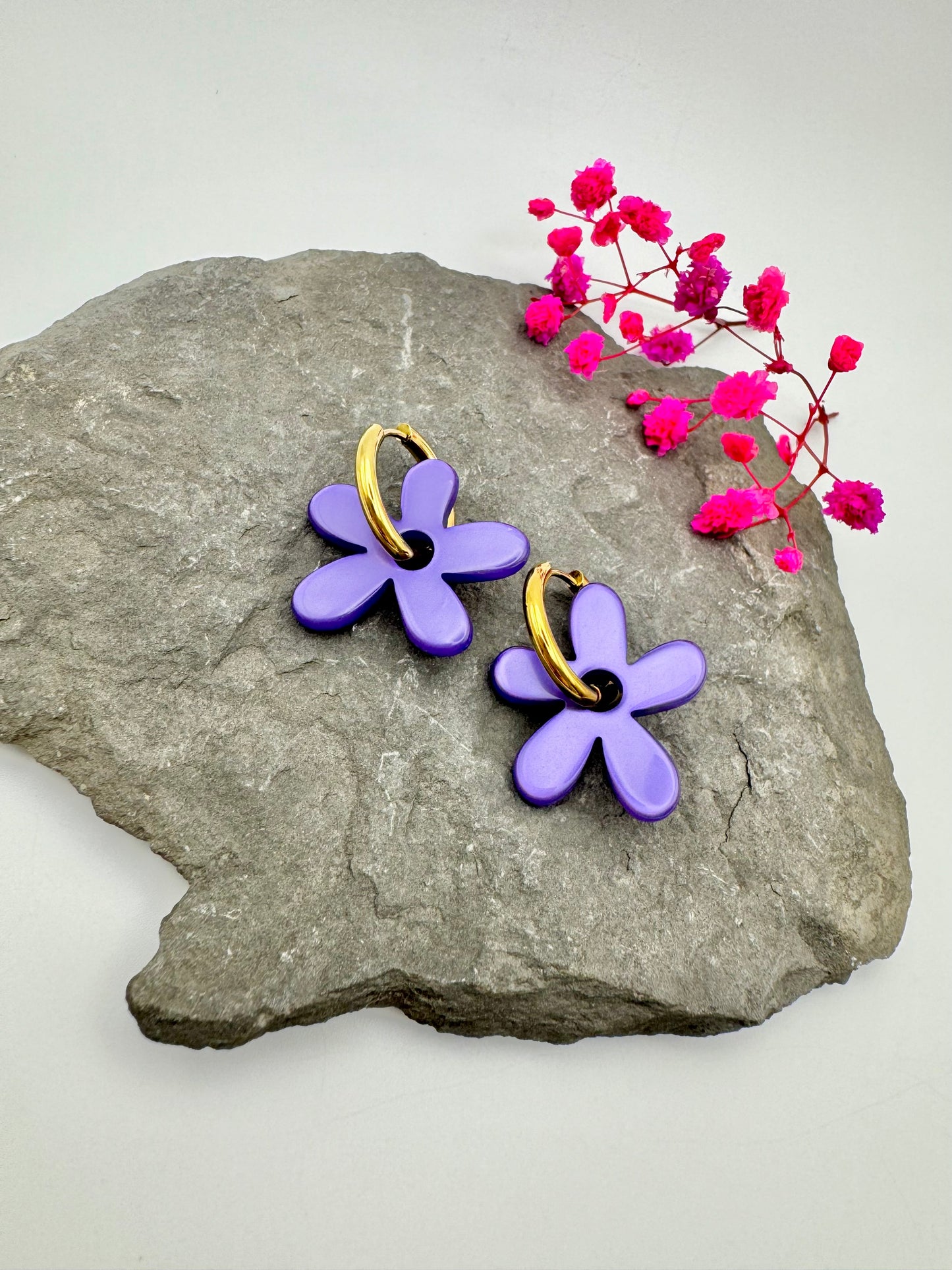 Pendientes Flor acetato