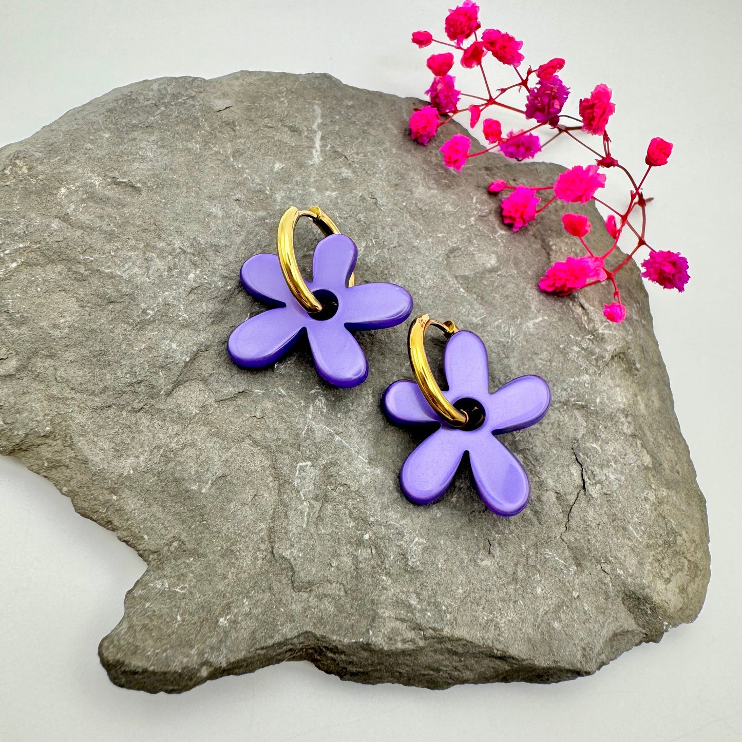 Pendientes Flor acetato