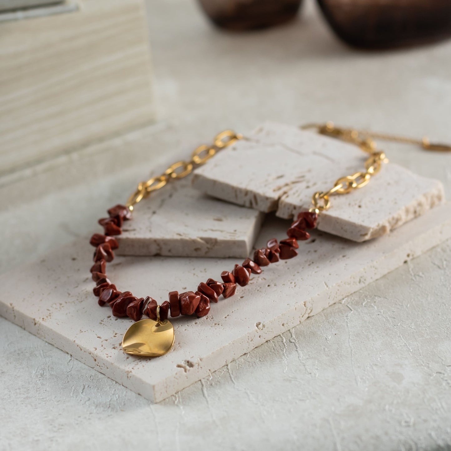 Collar Fuego Ancestral y Anillo Ventana de Luz