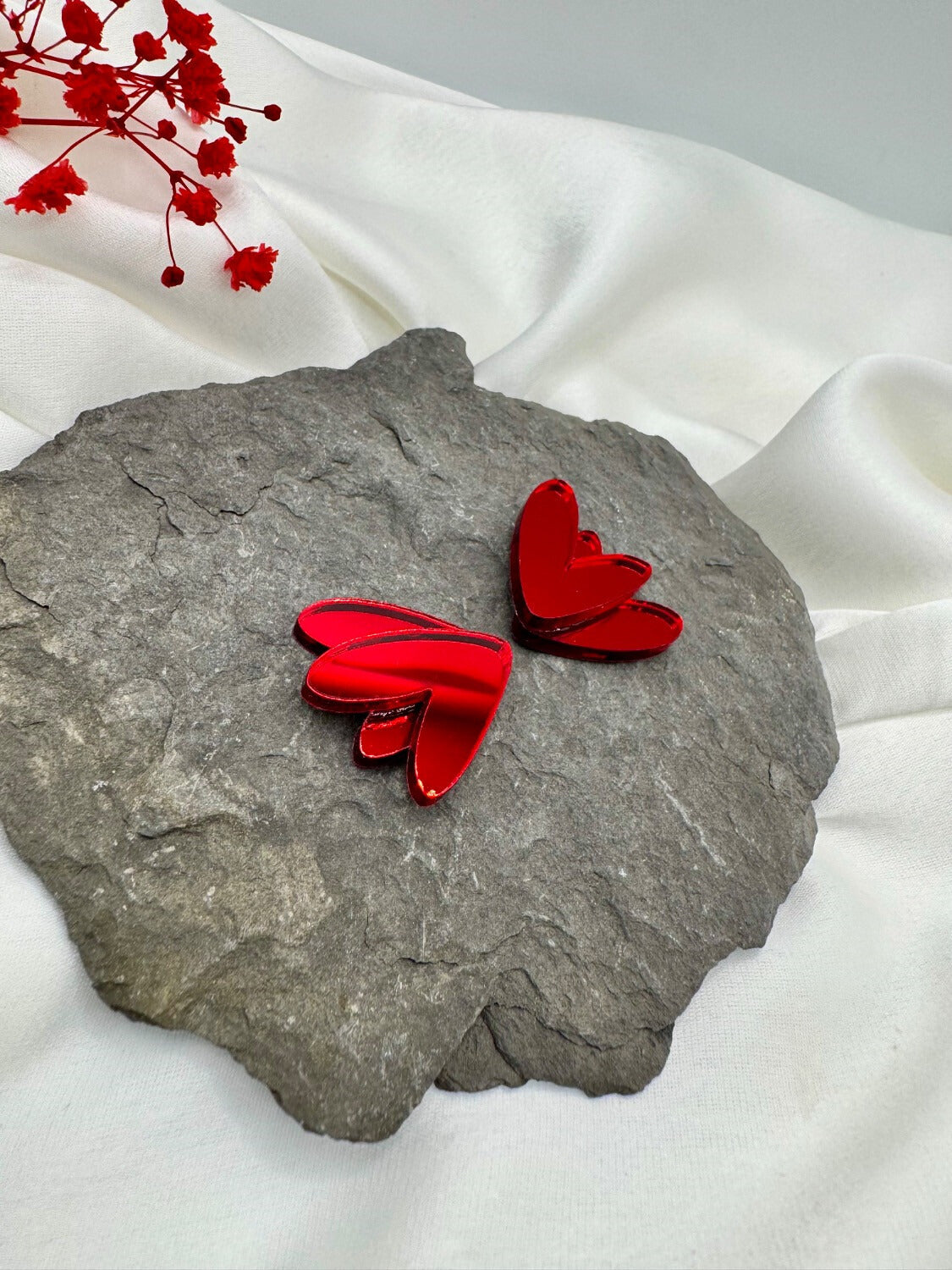 Pendientes Corazones espejo