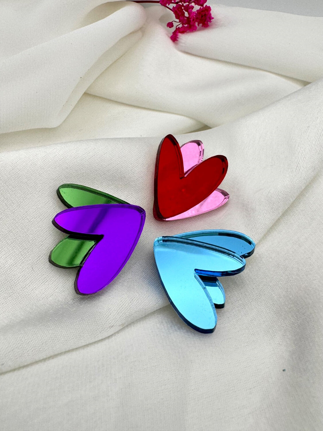 Pendientes Corazones espejo