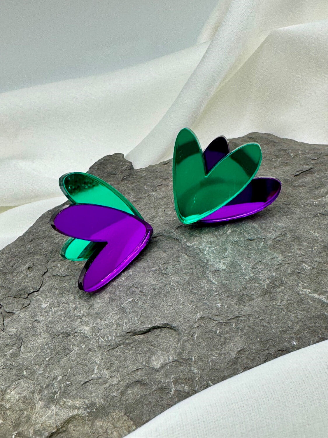Pendientes Corazones espejo