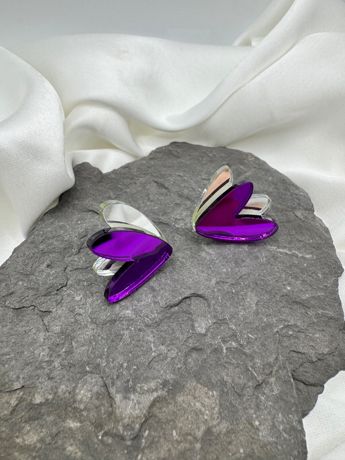 Pendientes Corazones espejo