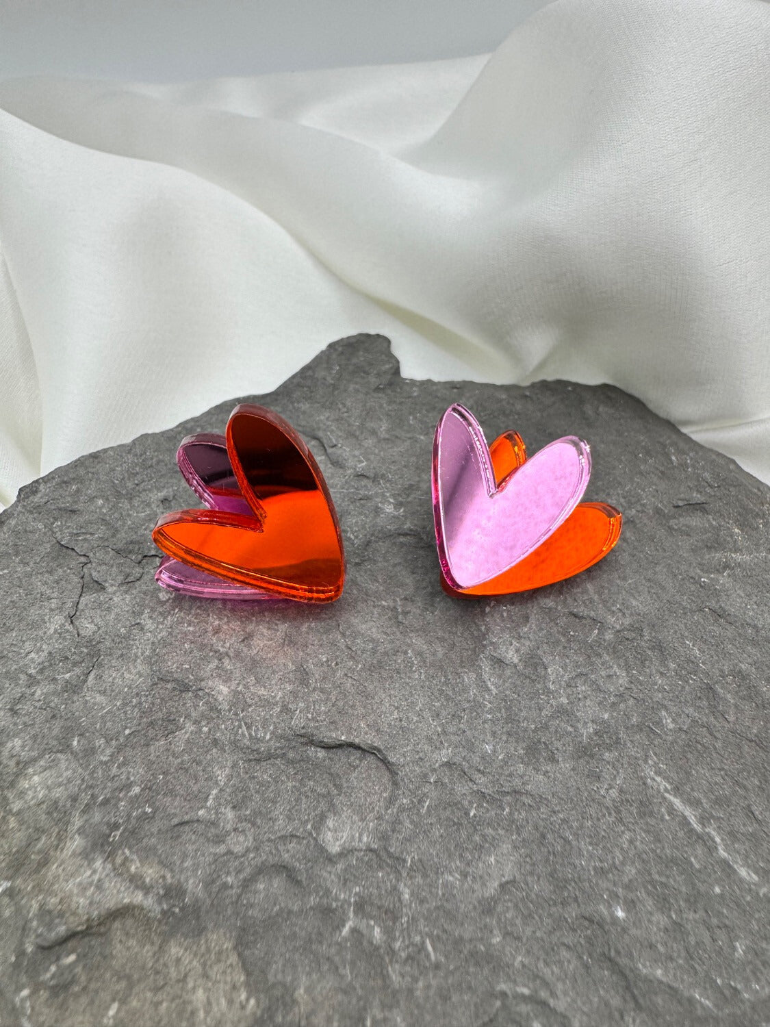 Pendientes Corazones espejo