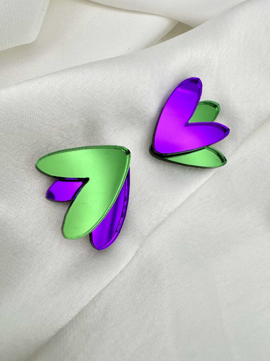 Pendientes Corazones espejo