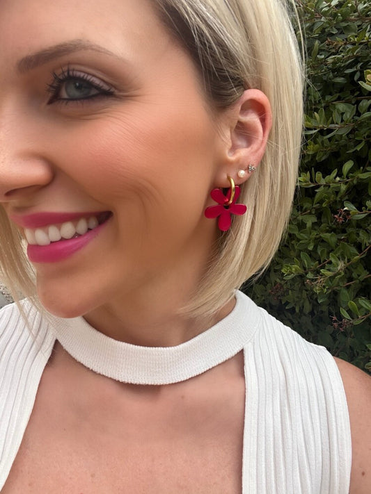 Pendientes Flor acetato