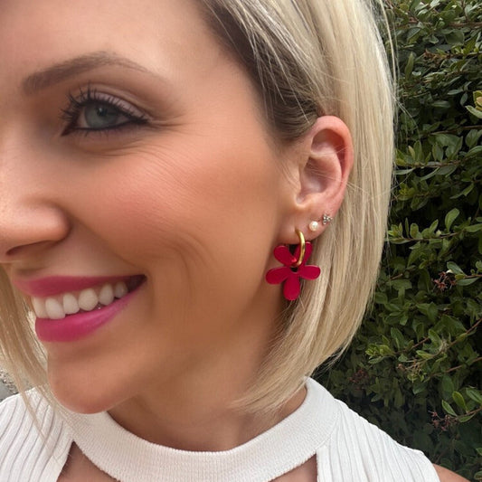 Pendientes Flor acetato