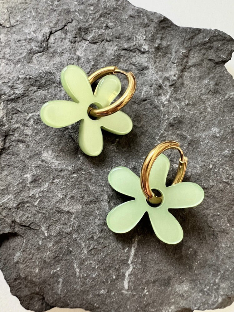 Pendientes Flor acetato