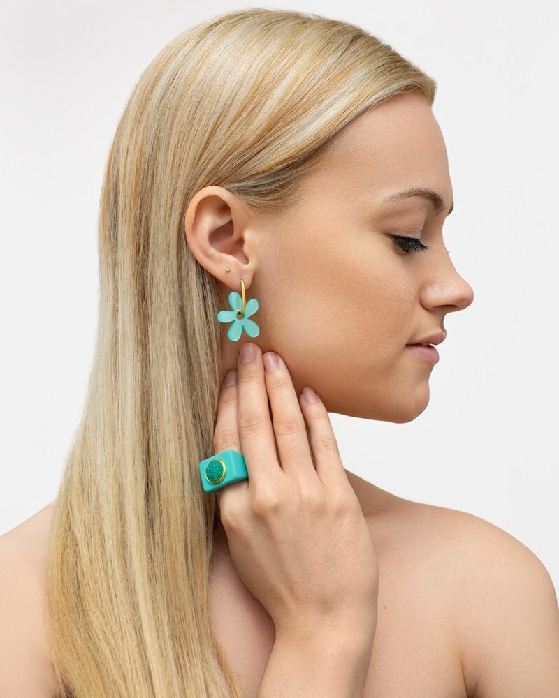 Pendientes Flor acetato