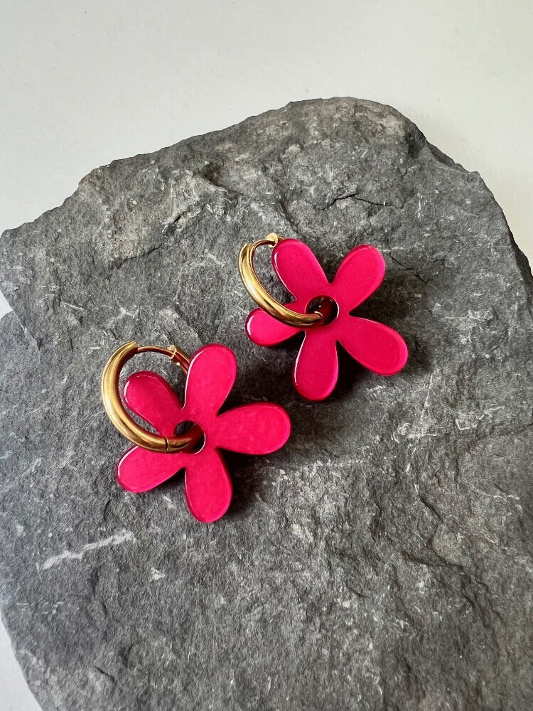 Pendientes Flor acetato