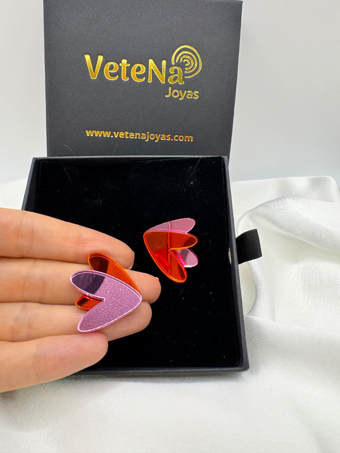 Pendientes Corazones espejo