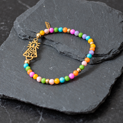 PULSERA VIRGEN CLÁSICA CRISTAL DORADA