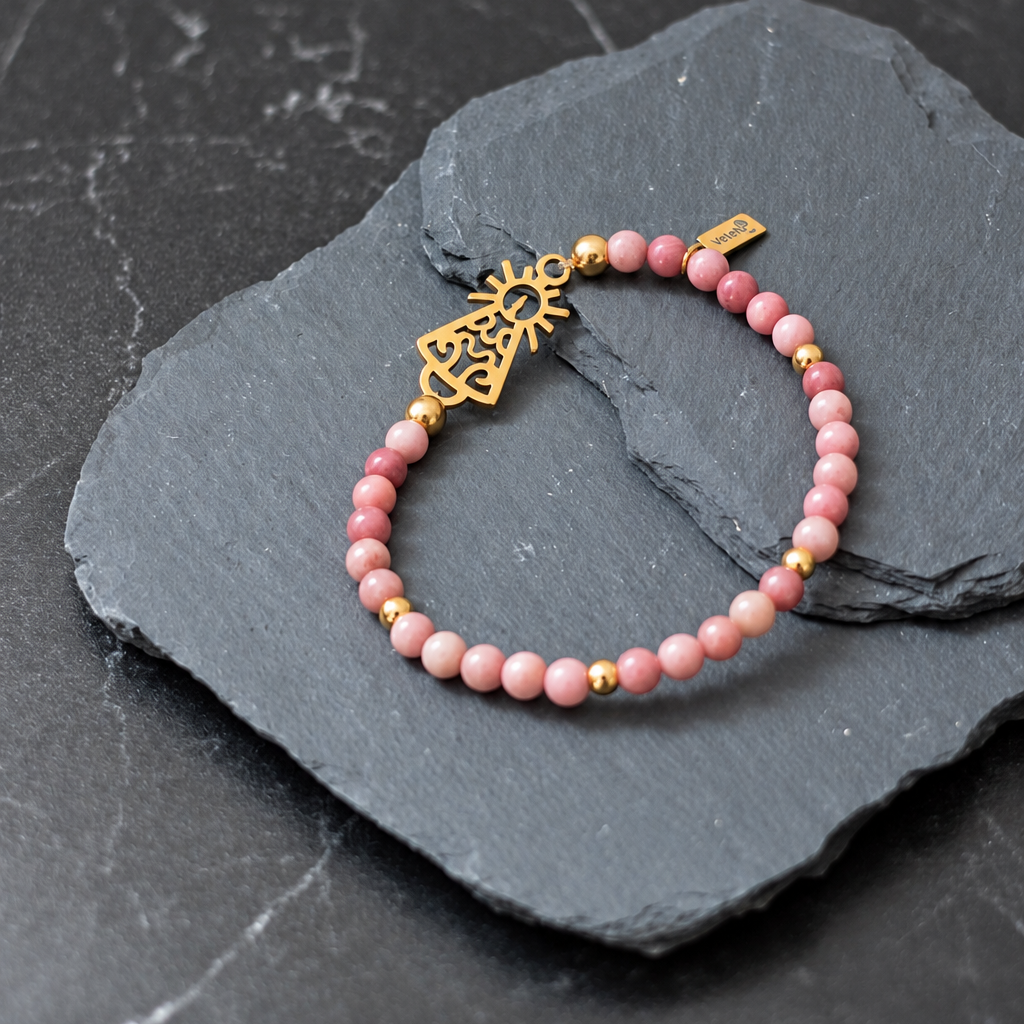 PULSERA VIRGEN CLÁSICA CRISTAL DORADA