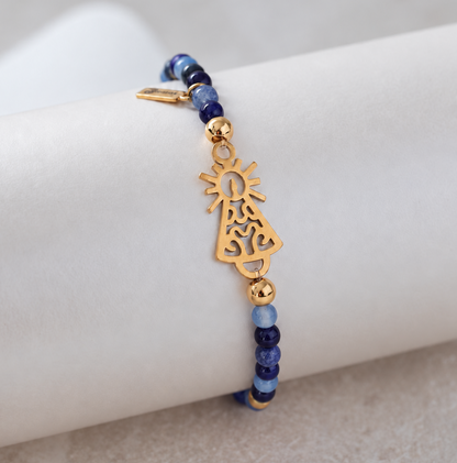 PULSERA VIRGEN CLÁSICA CRISTAL DORADA