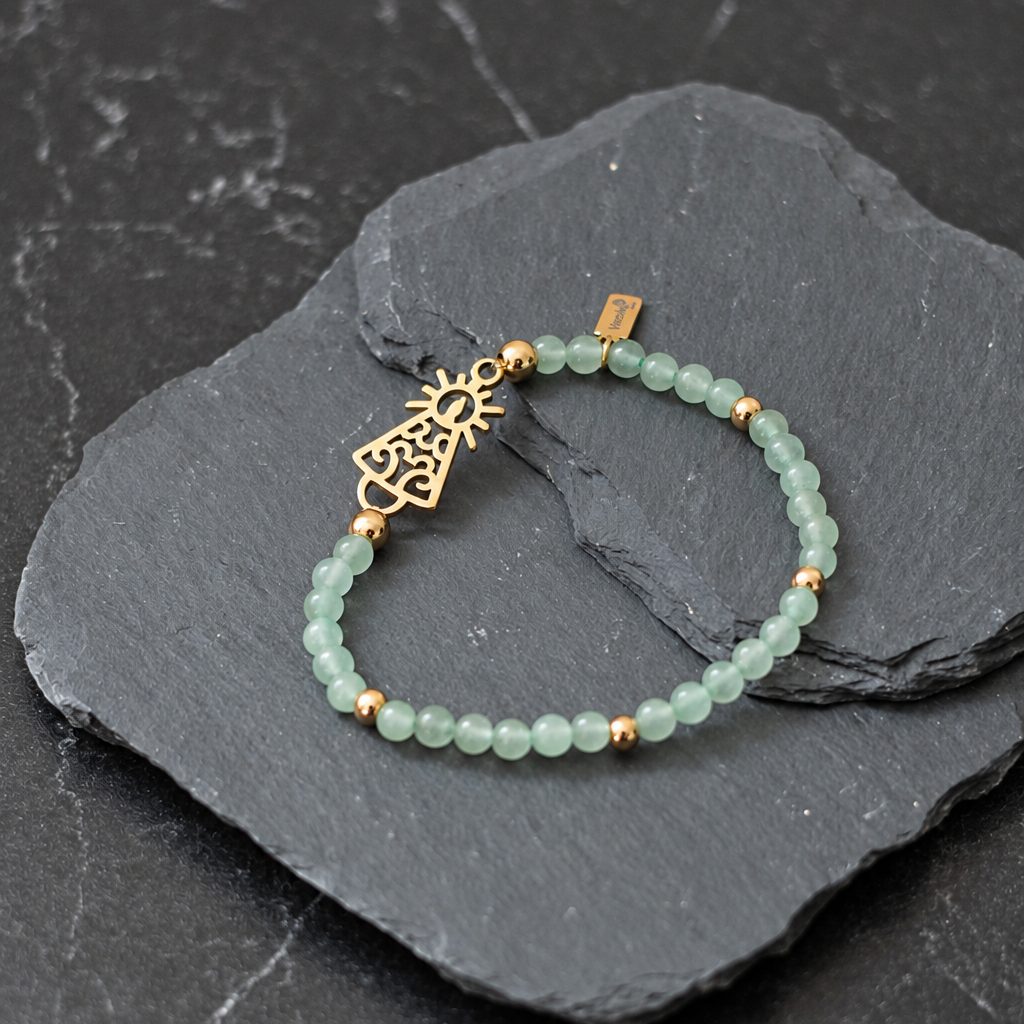 PULSERA VIRGEN CLÁSICA CRISTAL DORADA