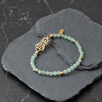 PULSERA VIRGEN CLÁSICA CRISTAL DORADA