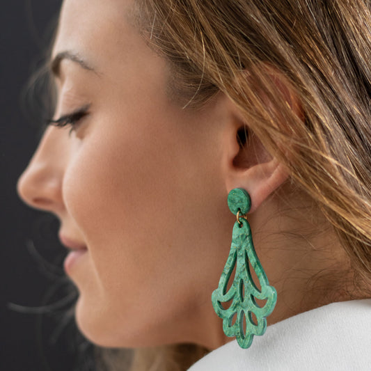 Pendientes Glitter Green