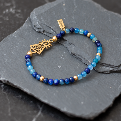 PULSERA VIRGEN CLÁSICA CRISTAL DORADA