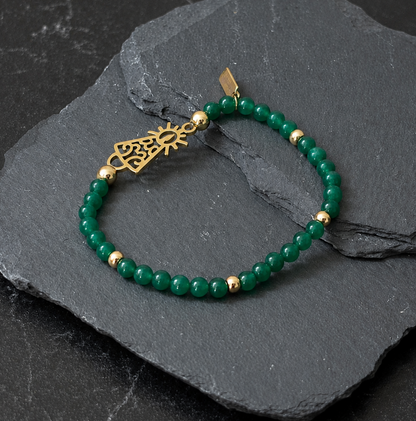 PULSERA VIRGEN CLÁSICA CRISTAL DORADA