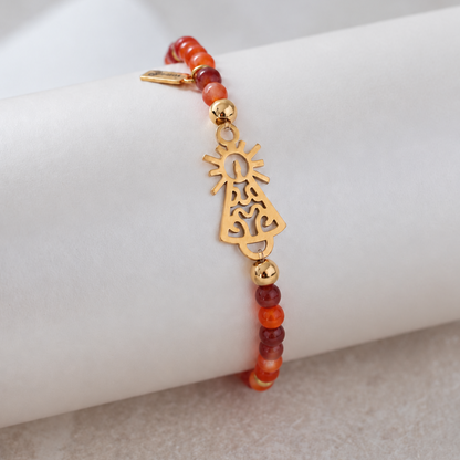 PULSERA VIRGEN CLÁSICA CRISTAL DORADA