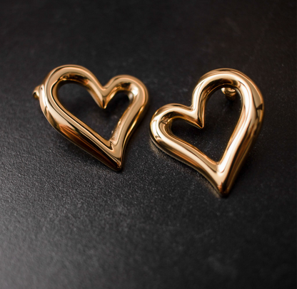 Pendientes Corazón dorado