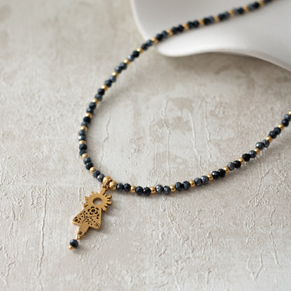 Collar Virgen del Pilar Mantón Dorado