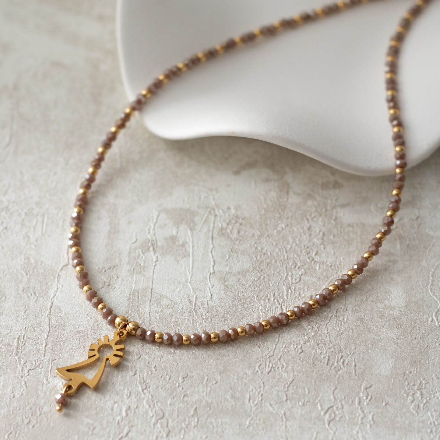Collar Virgen del Pilar dorado 50 cm