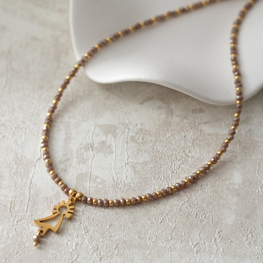 Collar Virgen del Pilar dorado 50 cm