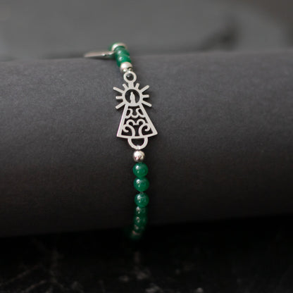 Pulsera Virgen clásica cristal acero