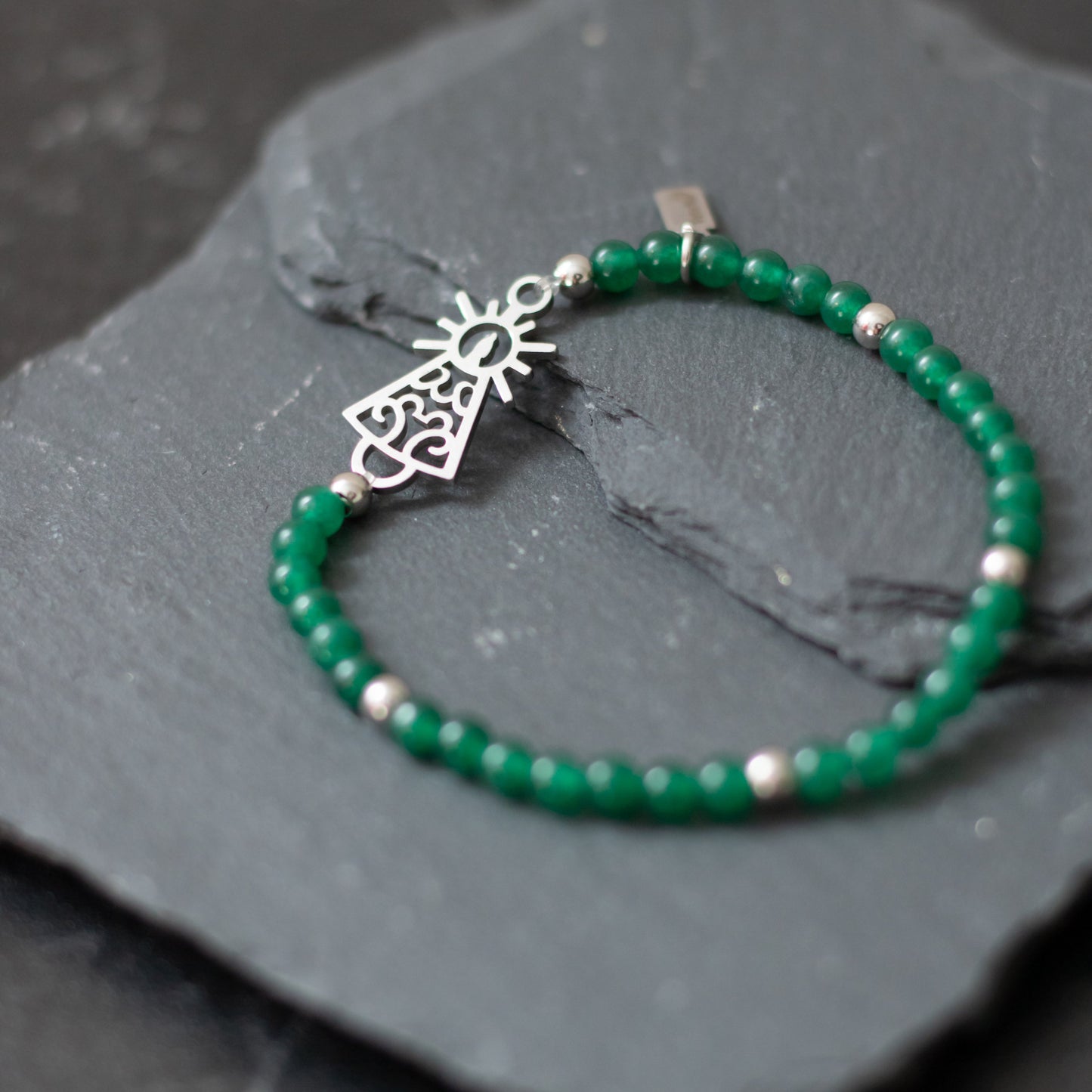 Pulsera Virgen clásica cristal acero