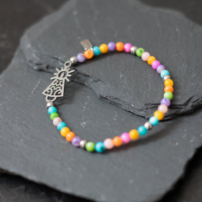 Pulsera Virgen clásica cristal acero