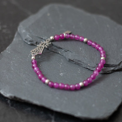 Pulsera Virgen clásica cristal acero