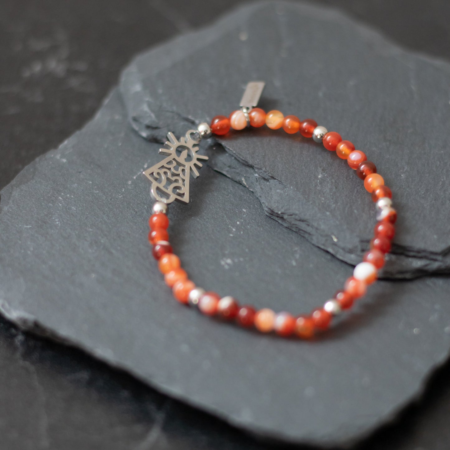 Pulsera Virgen clásica cristal acero