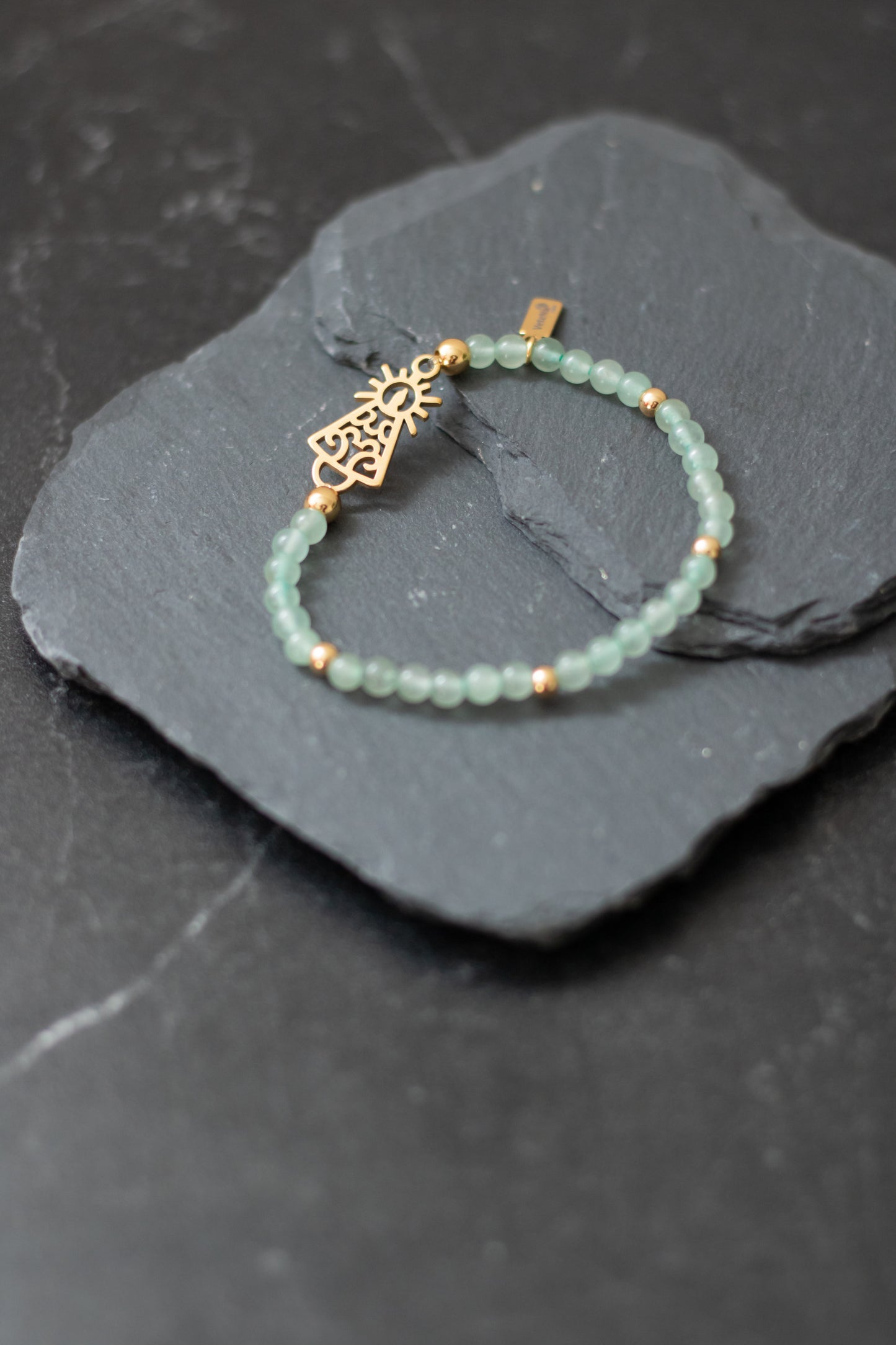 Pulsera Virgen clásica cristal acero