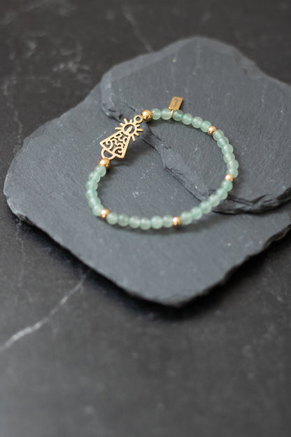 Pulsera Virgen clásica cristal acero
