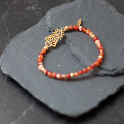 Pulsera Virgen clásica cristal dorada