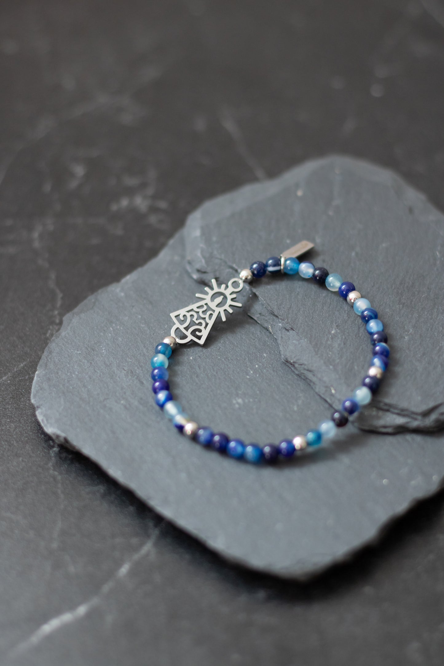 Pulsera Virgen clásica cristal acero