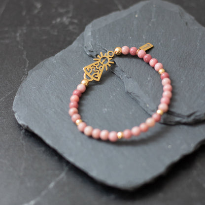 Pulsera Virgen clásica cristal dorada