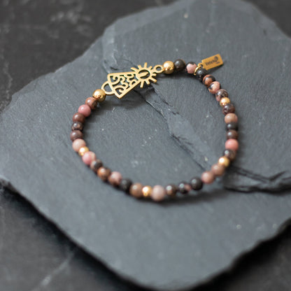 Pulsera Virgen clásica cristal dorada
